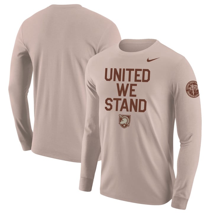Men's Nike Oatmeal Army Black Knights Rivalry United We Stand 2-Hit Long Sleeve T-Shirt