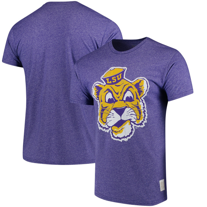Men's Original Retro Brand Purple LSU Tigers Mascot School Logo Mock Twist T-Shirt