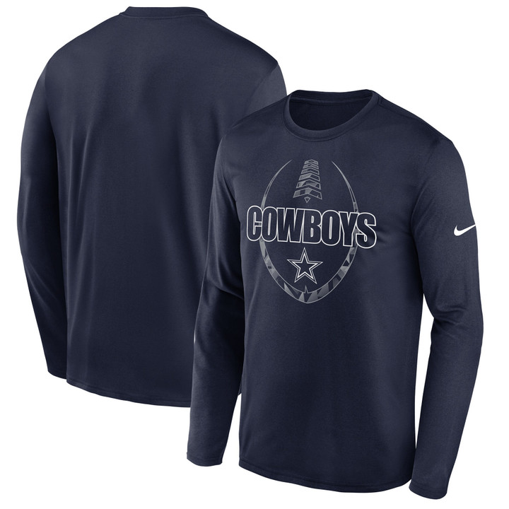 Men's Nike Navy Dallas Cowboys Icon Legend Performance Long Sleeve T-Shirt