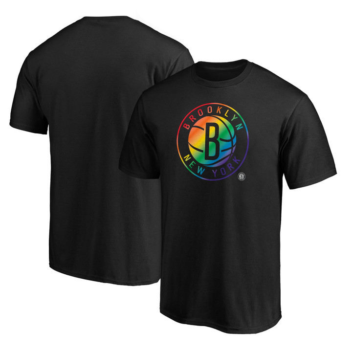 Men's Fanatics Branded Black Brooklyn Nets Team Pride Logo T-Shirt