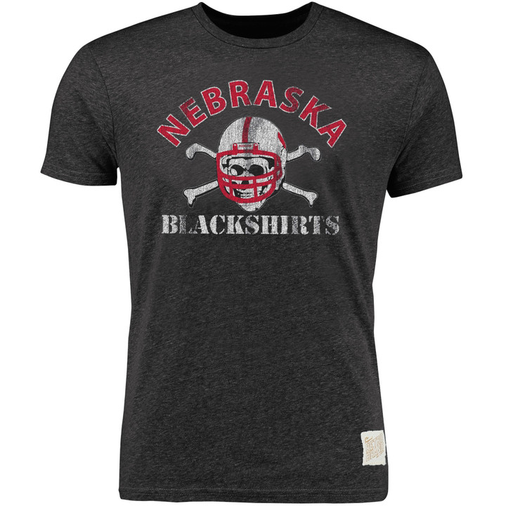 Men's Original Retro Brand Heather Black Nebraska Huskers Vintage Blackshirts Tri-Blend T-Shirt