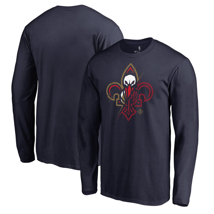 Men's Fanatics Branded Navy New Orleans Pelicans X-Ray Long Sleeve T-Shirt