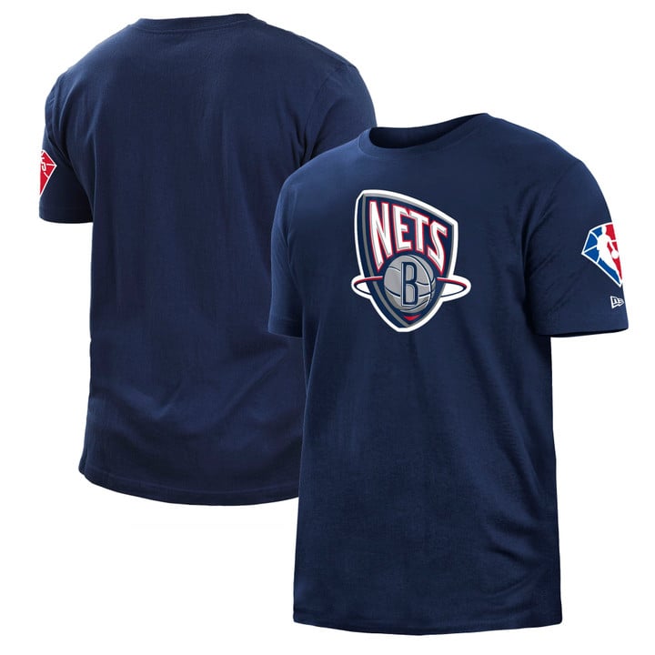 Men's New Era Navy Brooklyn Nets 2021/22 City Edition Brushed Jersey T-Shirt