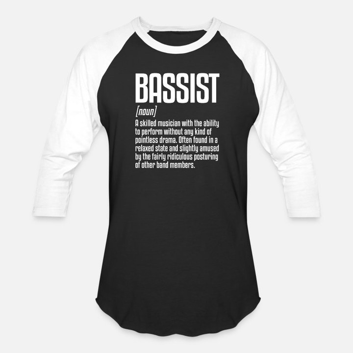 Unisex Baseball T-Shirt Bassist Definition | Bass Player, Bass Instrument