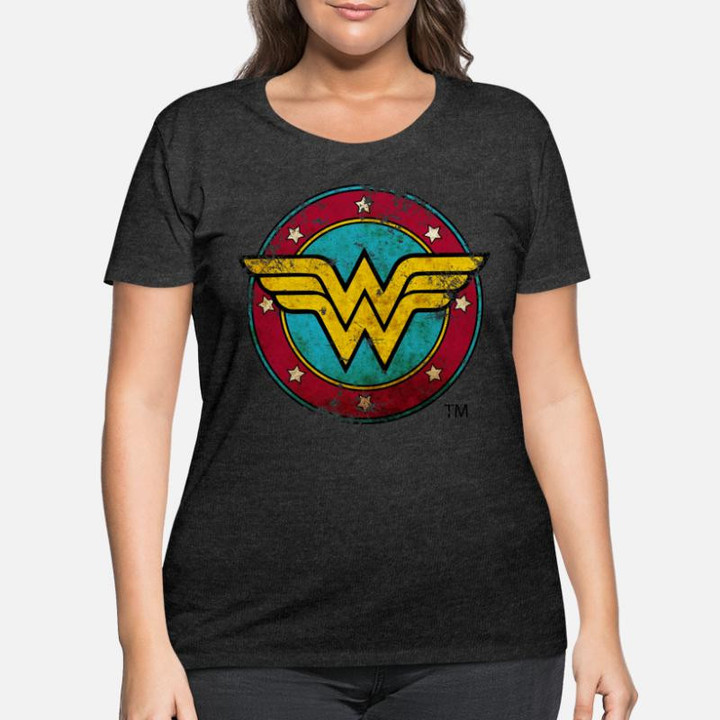 Women's Plus Size T-Shirt Wonder Woman Logo Distressed