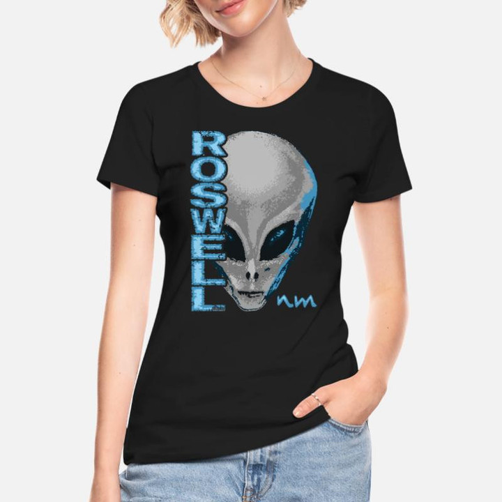 Women's 50/50 T-Shirt Roswell New Mexico Grey Alien UFO Phenomenon