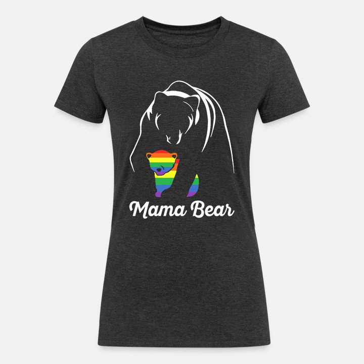 Women's Tri-Blend Organic T-Shirt Proud Mama Bear Lgbt
