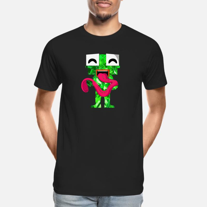 Men’s Organic T-Shirt Green Art Mosaic Crazy Frog