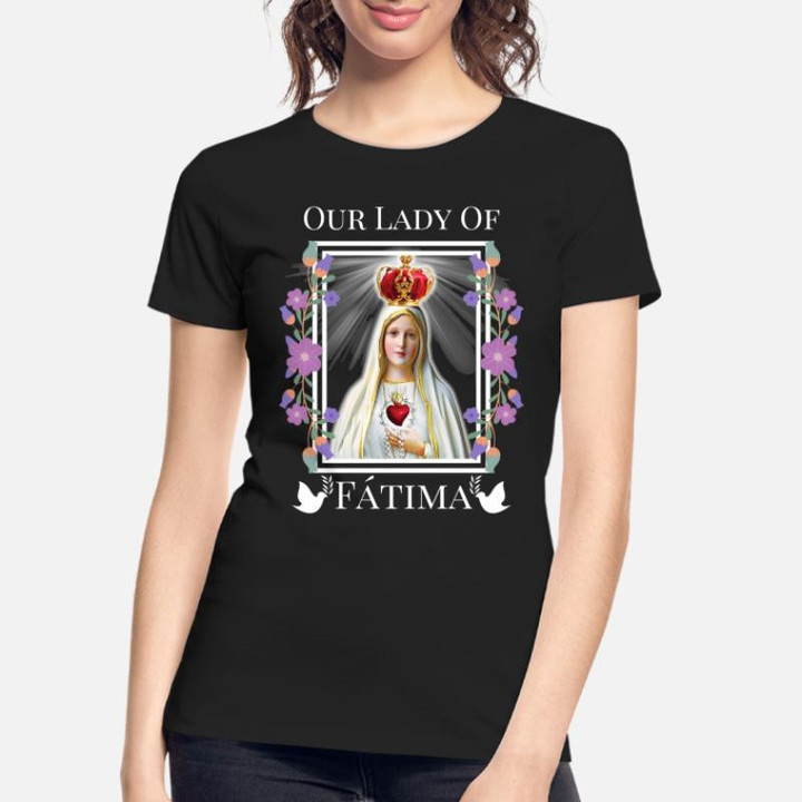 Women’s Organic T-Shirt Our Lady of Fatima Immaculate Heart of Blessed