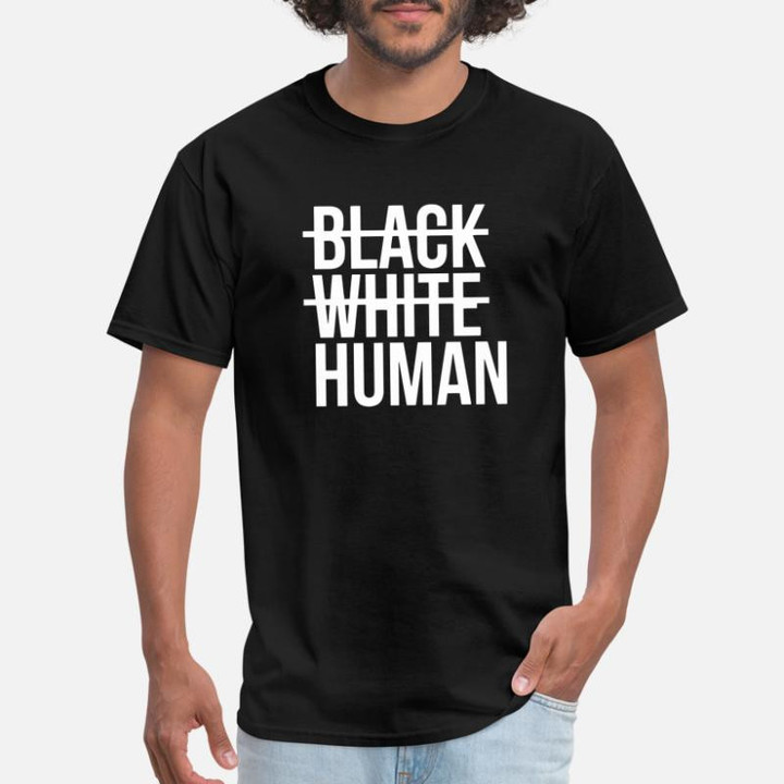 Men's T-Shirt Black White Human