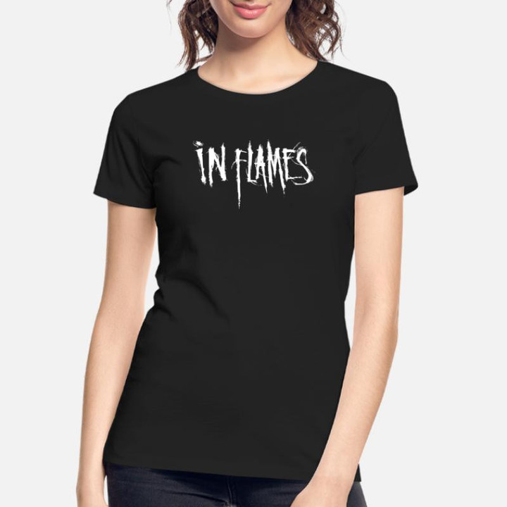 Women’s Organic T-Shirt In Flames logo
