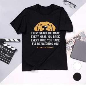 Life is Good Men_s Crusher Graphic T Shirt I_ll Be Watching You Dog Tee
