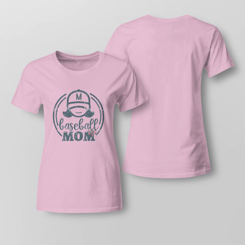 Baseball Mom Shirts with Pattern of Mother Wearing a Hat