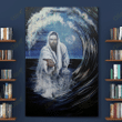 Jesus and beautiful wave Canvas