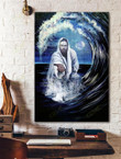 Jesus and beautiful wave Canvas
