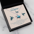 To My Daughter Opal Turtle Necklace Gift Box With Message Card