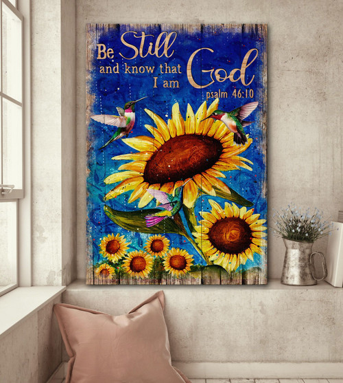 Lovely sunflower - Be still and know that I am God Canvas