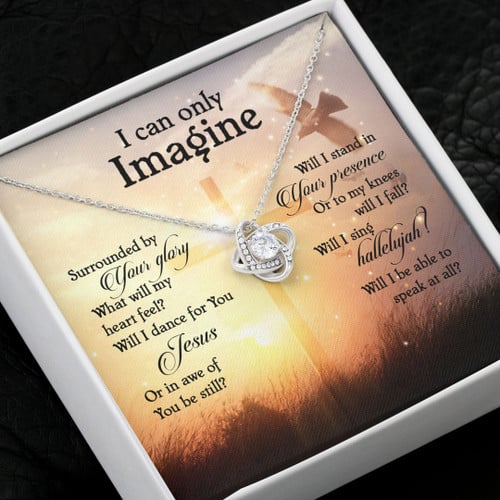 Glory Love Knot Shine God Jesus Christ Christians Christianity Bible Necklace Gift Box With Message Card