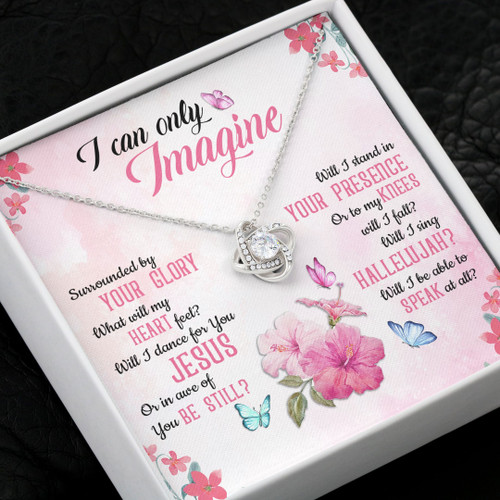 Imagine Love Knot God Jesus Christ Christians Christianity Bible Necklace Gift Box With Message Card
