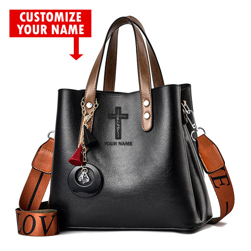 Jeremiah 29:11 NIV Personalized Faith God Jesus Christ Christians Christianity Bible Luxury Leather Women Handbag Purse Tote Bag