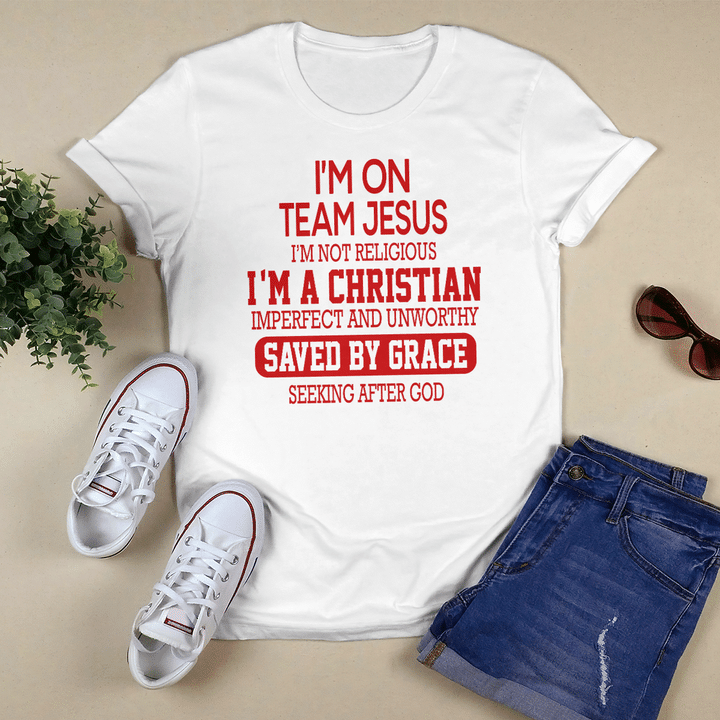 I'm On Team Jesus - God - Christ - Christians (Vinyl Stickers, Shirts, Hoodies, Cups, Mugs,Totes, Handbags)