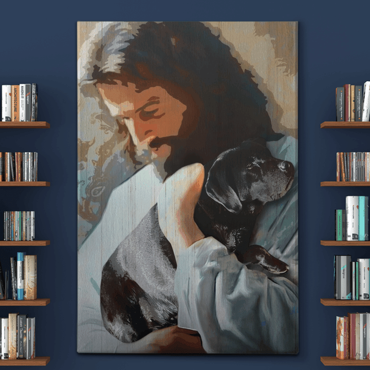 Black Labrador - In God's arms Special Custom Canvas