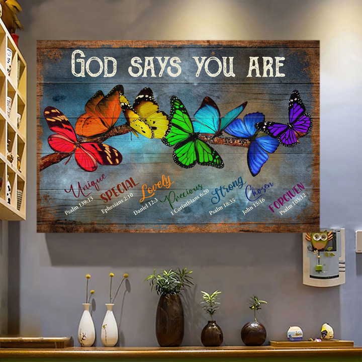 Butterfly - God says you are Canvas