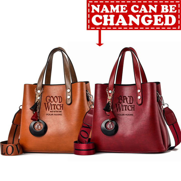 Personalized Good Witch Bad Witch Luxury Leather Women Handbag