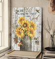 Jesus and Sunflower - Be still and know that I am God Canvas