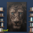 Jesus - Awesome lion and cross on his eye 2 Canvas