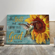 Hummingbird and Sunflower - Know that I am God Canvas