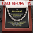 To My Husband 03 Cuban Link Chain With Message Card And Box