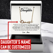Personalized To My Daughter 04 Custom Letter Necklace with Message Card