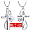Crystal Faith Hope Love Cross Necklace