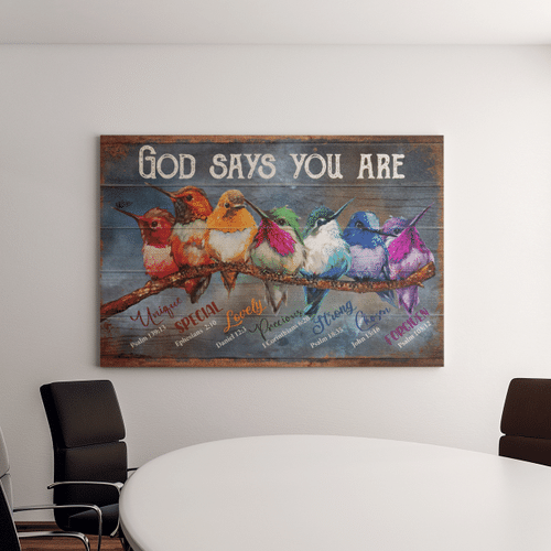 God Says You Are Humming Birds (Christs, Christians, Canvases, Posters, Puzzles, Shower Curtains)