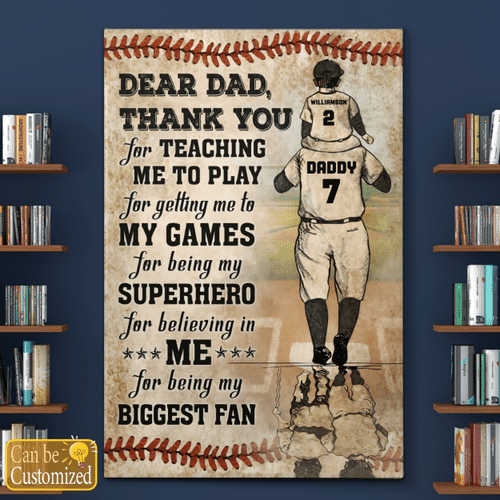 Baseball Dad And Son Thank You Father's Day Gifts Canvases Posters Pictures Puzzles Quilts Blankets Shower Curtains Christ Christian