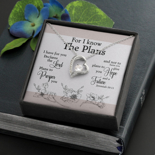 For I Have Plans Forever Love Silver Knot Necklace Gift Box With Message Card