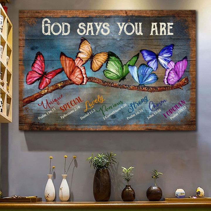 Butterfly - God says you are Amazing Canvas