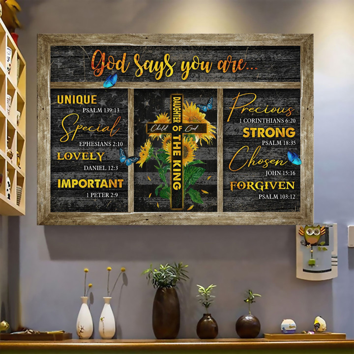 Jesus - God say you are unique and forgiven Canvas