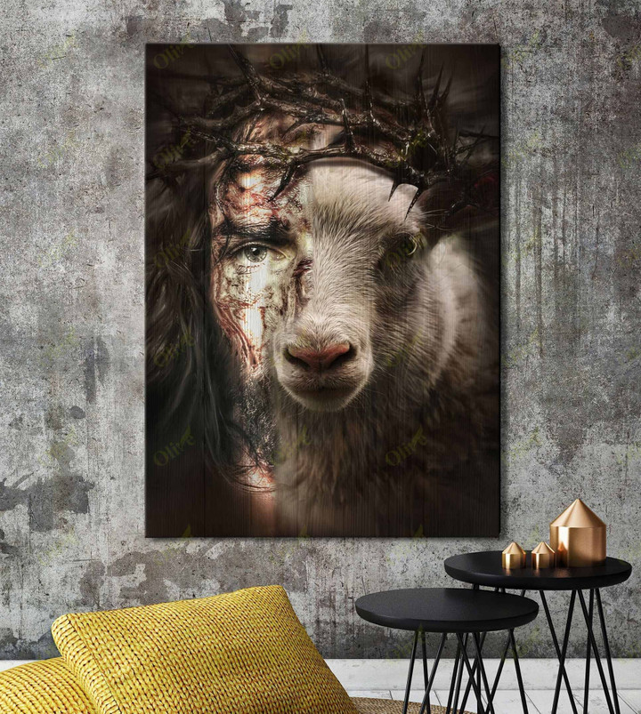 Jesus and lamb - The perfect combination Canvas