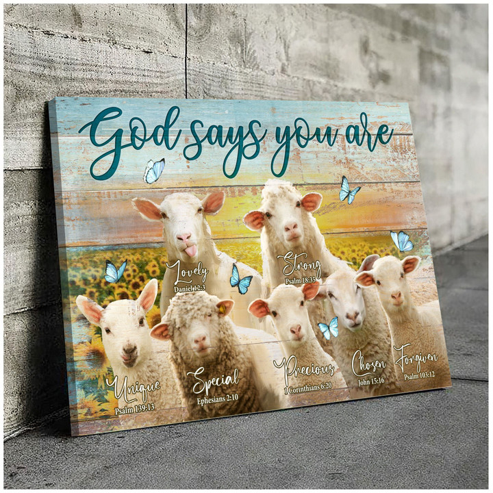 Cute lamb - God says you are Canvas