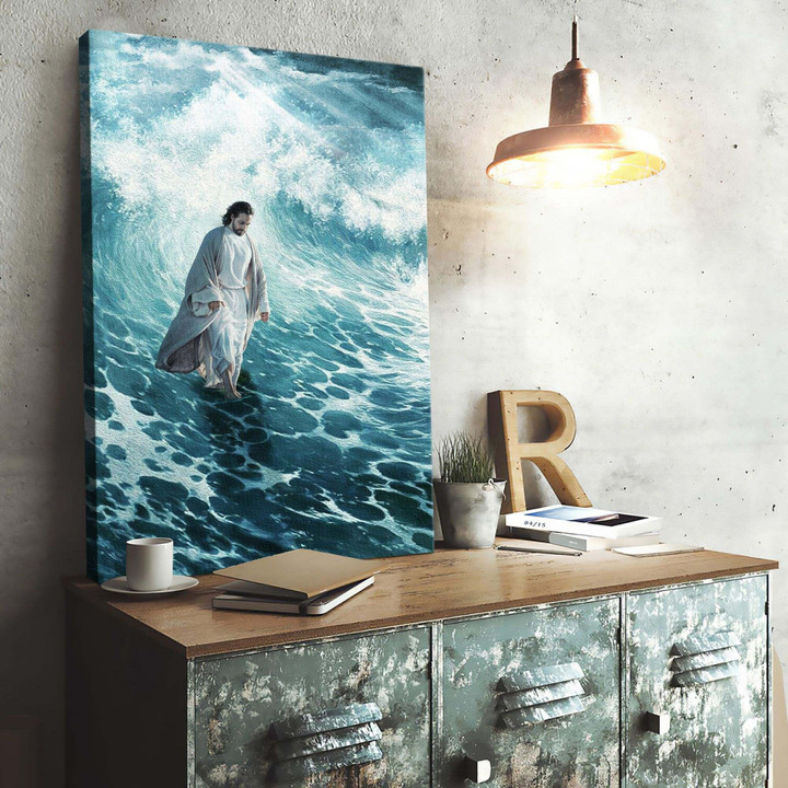 Jesus and beautiful sea Canvas