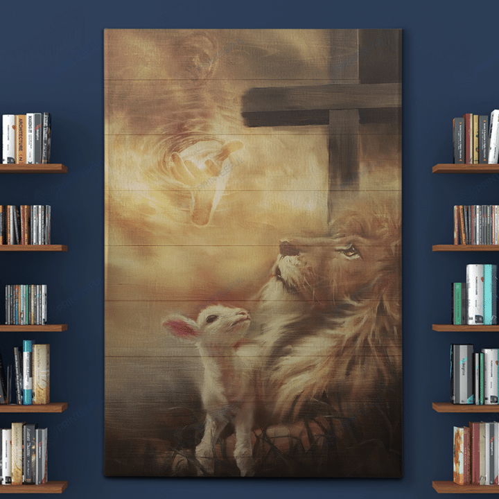 Jesus Christs Christians - Beautiful Lion And Lamb (Canvas, Posters, Puzzles, Blankets, Quilts, Shower Curtain)