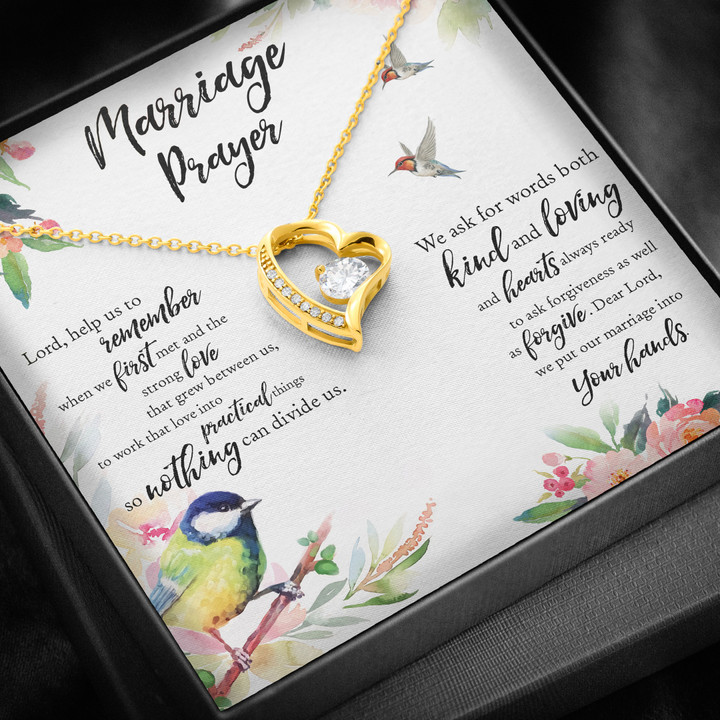 Marriage Prayer Forever Love Necklace Gift Box With Message Card