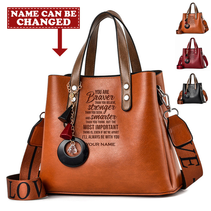 Personalized Stronger Than You Think God Jesus Christ Christians Christianity Bible Luxury Leather Women Handbag Purse Tote Bag