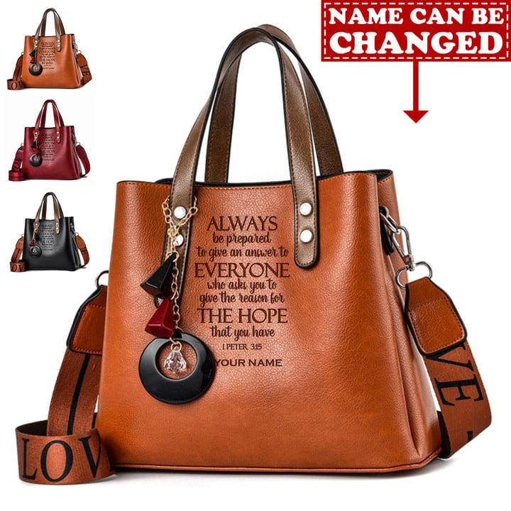 Personalized Always Be Prepared Luxury Leather Women Handbag