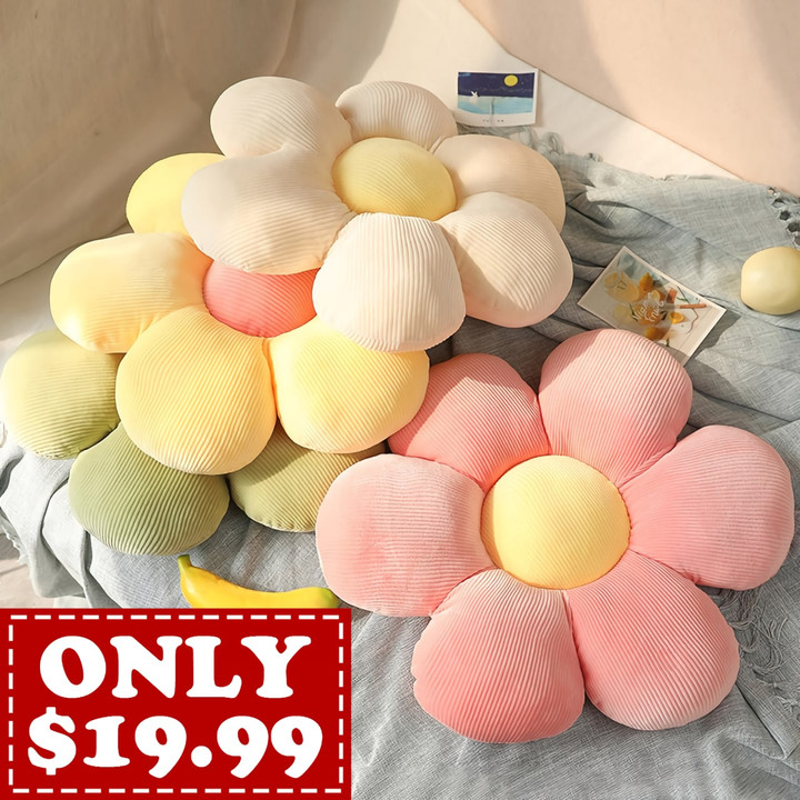 Kawaii Flower Pillow Soft Plush Retro Petal Cushion Girly Y2K Aesthetic Kids Decor