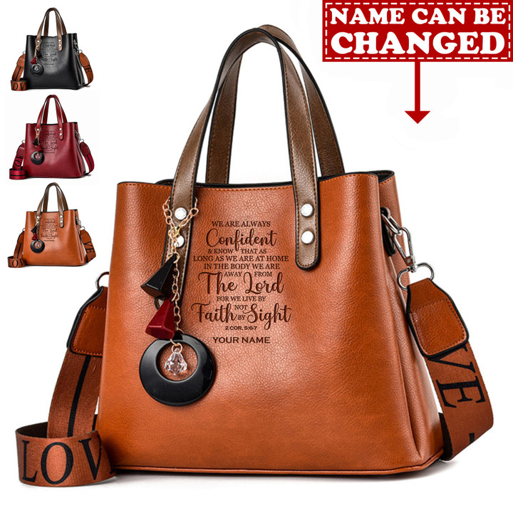 Personalised Walk By Faith Luxury Leather Women Handbag
