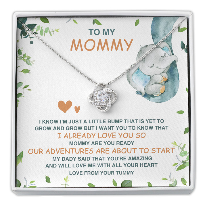 To My Mommy Love Knot Necklace Gift Box With Message Card