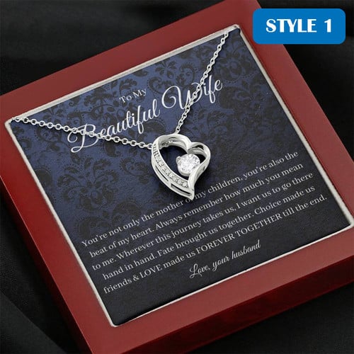 To My Beautiful Wife Necklace With Message Card